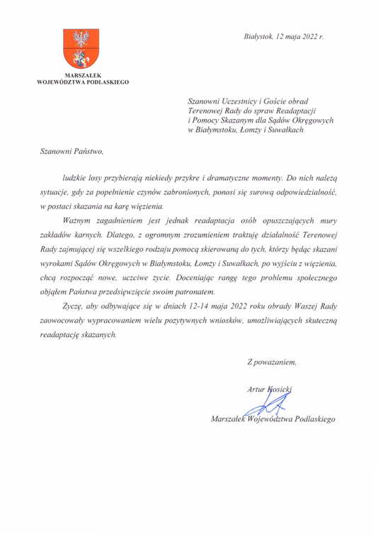 List Marszałka Województwa Podlaskiego  i Patronat-1.jpg