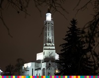 Wieża kościoła pw św. Rocha nocą