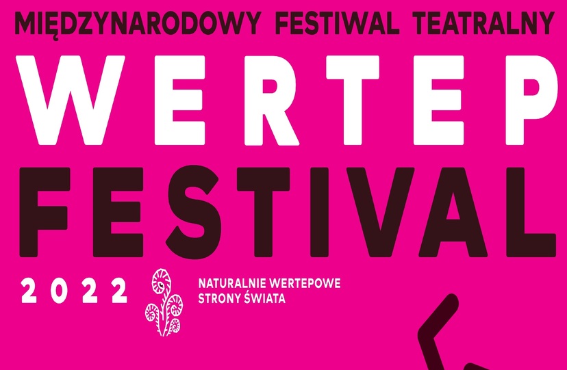 Grafika z różowym tłem i napisem: Wertep Festival