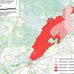 Ilustracja do artykułu Mapa zasięgu pożaru Biebrzańskigo Parku Narodowego. Stan na 24 kwietnia 2020r. Zródło Lasy Państwowe.jpeg
