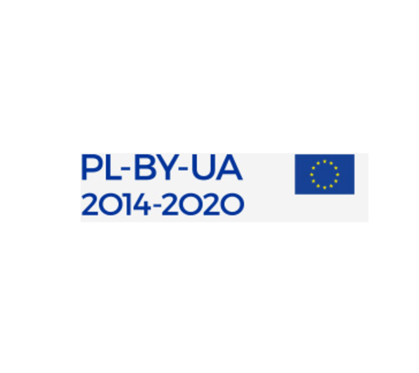 Grafika z białym tłem i napisem PL-BY-UA 2014-2020 i flagą unijną