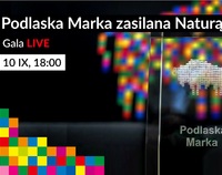 Grafika zapraszająca na transmisję live z Podlaskiej Marki
