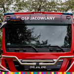 Wóz strażacki OSP Jacowlany od przodu.