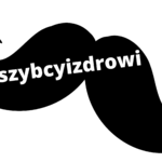 Ilustracja przedstawiająca czarne wąsy i hasztag #szybcyizdrowi