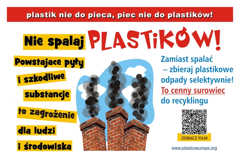 Plakat kampanii Plastik nie do pieca