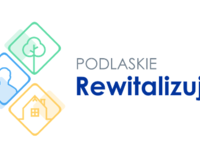 Grafika przedstawiająca logotyp programu "Podlaskie Rewitalizuje"
