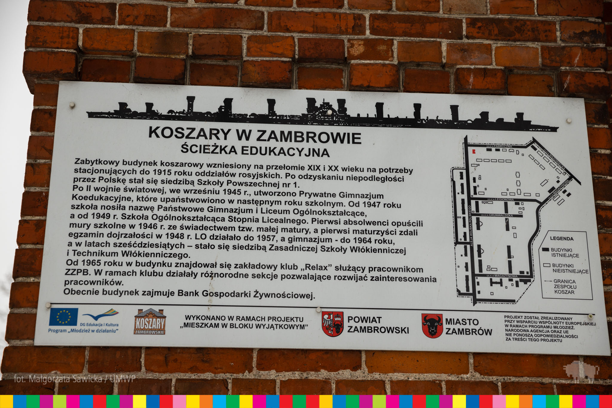 Tablica z napisem Koszary w Zambrowie, Ścieżka Edukacyjna