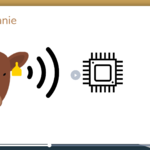 Na grafice widzimy głowę świni, trzy łuki sugerujące dźwięki, mikroprocesor, termometr oraz znak ostrzegawczy z wykrzyknikiem
