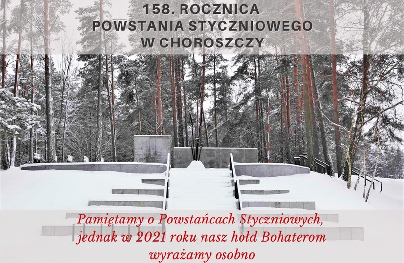 Zaśnieżone Wzgórze Straceń w Choroszczy, które jest miejscem upamiętniającym wybuch Powstania Styczniowego