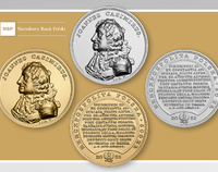 Moneta srebrna oraz złota z wizerunkiem Jana Kazimierza Wazy