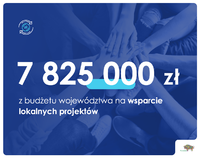 Infografika z informacją o wsparciu w kwocie 7 825 000 zł.