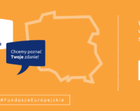 Zarys granicy Polski na pomarańczowym tle