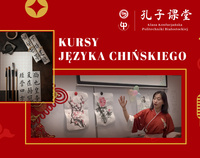 Plakat informujący o kursach chińskiego na Politechnice Białostockiej