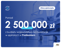 2 500 000 zł z budżetu województwa podlaskiego na inwestycje w szpitalu w Podlaskiem