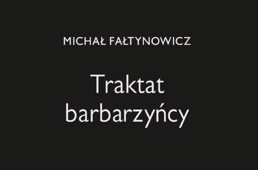 Czarne tło z napisem - "Traktat barbarzyńcy"