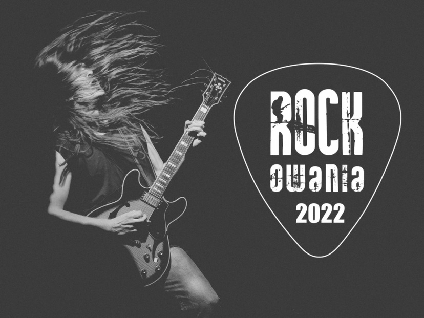 gitarzysta grający na gitarze, obok znajduje się napis ROCKOWANIA 2022